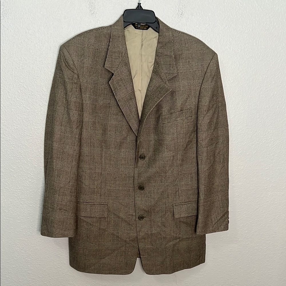 Nino Cerruti Brown Plaid Blazer *estimated size 44